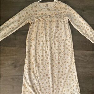 Carter's Cream and Gold Floral Kids Nightgown